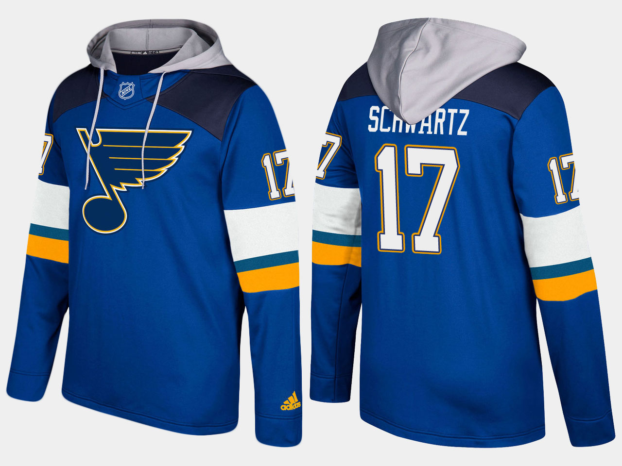 Men NHL St.Louis blues 17 jaden schwartz blue hoodie